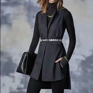 Long dark charcoal vest